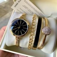 ราคา [[พร้อมส่งแท้%]] Anne Klein Women's AK/1470GBST Gold-Tone Swarovski crystal Watch & Bracelet (26276296702)