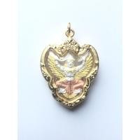 ราคา จี้พญาครุฑ หลัง ร.๕ เนื้อสามกษัตริย์ เลี่ยมทองไมครอน (1266239025)