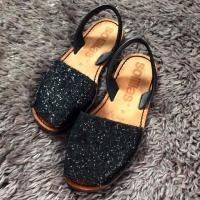 ราคา รองเท้ารัดส้นสเปน สีดำ กลิตเตอร์เงิน (2403068455)