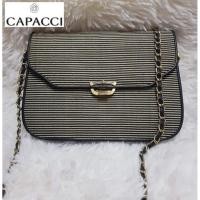 ราคา กระเป๋าหนังแท้ผสมผ้าทอแบรนด์ Capacci (19806780899)