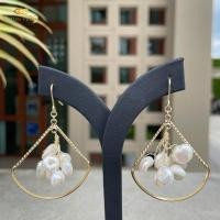 ราคา ต่างหูงานดีไซน์สีทองไข่มุกเคชิแบบเกี่ยวหู (25539163364)