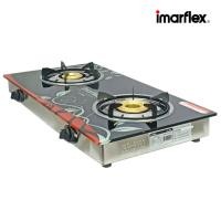 ราคา IMARFLEX_2 เตาแก๊ส หัวคู่ หน้ากระจก หัวทองเหลือง IG-420 (1560883218)