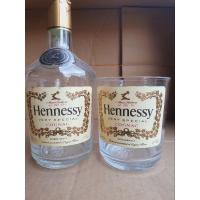 ราคา แก้วHennessy แก้วตัดจากขวดเหล้า งาน DIY ติดสติ๊กเกอร์กันน้ำให้เรียบร้อย (24220039473)