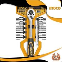ราคา INGCO HKTS12122 ชุดประแจขันบล็อค กุญแจขันบ๊อกซ์ พร้อมด้ามฟรี ลูกบล็อค ขนาด 10-24มม. 10 ชิ้น พร้อมด้าม และข้อต่อ (8914720860)
