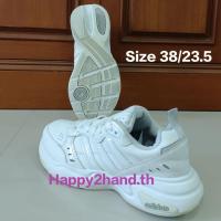 ราคา รองเท้ามือสอง Adidas Neo Strutter Sizeป้าย 38/23.5 cm. รองเท้าวิ่ง หนังสีขาวแต่งลายหนังแก้ว นวมหนานุ่มกระชับเท้า พื้นสวย (18587054821)