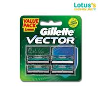 ราคา ยิลเลตต์ เวคเตอร์ ใบมีดโกน แพ็ค 8 ชิ้น GILLETTE VECTOR BLADE 8 CARTRIDGES REFILLS (26643196668)