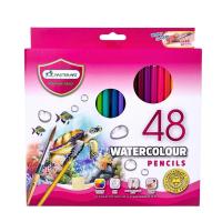 ราคา Master Art มาสเตอร์อาร์ต ดินสอสีไม้ระบายน้ำ ฟรีพู่กันในกล่อง 48 สี Watercolour Pencils (28118554190)