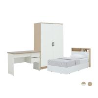 ราคา HomeHuk ชุดห้องนอน รุ่นคาร์เนชั่น+เฟส ขนาด 3.5 ฟุต (เตียง, ตู้เสื้อผ้า 2 บาน, โต๊ะทำงาน) (44424221987)