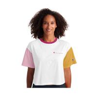 ราคา CHAMPION WOMEN - US เสื้อยืดแขนสั้นผู้หญิง-ไซส์ยุโรป CROPPED GRAPHIC TEE W5950B 586160-ATEG (23818934018)