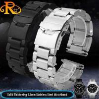 ราคา ดํา Thicken 5.5 มม.สแตนเลสสตีลสําหรับ Panerai Breitg นาฬิกา 22 24 มม.26 มม.สายโลหะนาฬิกาข้อมือสร้อย (41810929900)