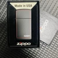ราคา Zippo1618ZB Slim Black Matte Logo & Border ของแท้นำเข้าจากอเมริกา (41053265512)