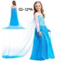 ราคา ชุดเด็ก เจ้าหญิงเอลซ่า โฟรเซ่น สีฟ้า กระโปรงหางยาว Princess Elsa Frozen Cosplay GI1294 (13947188661)