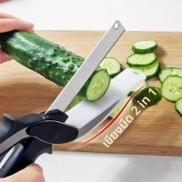 ราคา ที่ตัดผักอเนกประสงค์ กรรไกรเขียงอเนกประสงค์ กรรไกร 2-in-1 ครัว Clever Cutter กรรไกรสปริง มีดผักอัจฉริยะ มีดผักสำหรับเด็ก (40164977581)