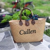 ราคา กระเป๋าสานกระจูด บุผ้ามีซิป ขนาด 12*4*10 นิ้ว เพ้นท์ชื่อแจ้งทางแชท (29770351283)