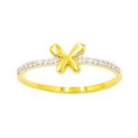 ราคา Happy Jewelry แหวนผีเสื้อ บ่าข้างเพชร แหวนเพชร แหวนทองเพชรแท้ ทองแท้ 37.5% (9K) ME040 (29722557806)
