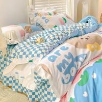 ราคา S588 ผ้าปูที่นอนเกาหลีชุดสี่ชิ้นผ้าปูที่นอนเจ้าหญิงสไตล์ลูกไม้ผ้านวมฤดูใบไม้ผลิแปรงกระโปรงเตียงสามช (24438069005)