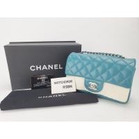 ราคา USED LIKE NEW!!! CHANEL MINI 8 TURQUOISE LAMBSKIN SHW (13288464935)