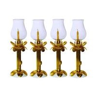 ราคา (แพค 4 ชิ้น)เชิงเทียนครอบแก้ว (โคมเทียนแก้ว ) ด้ามสีทอง (12874597651)