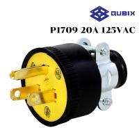 ราคา "QUBIX" P1709 ปลั๊กยางตัวผู้มีแคล้มรัด 2P 3W 20A 125VAC (22563787675)