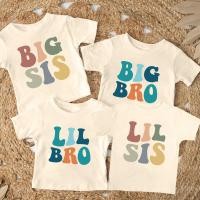 ราคา Big Brother Big Sister Little Sister เสื้อยืดน้องชายชุดชายหญิงคอกลมแขนสั้นด้านบน (29863420316)