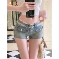 ราคา กางเกงยีนส์ขาสั้นตัดต่อลูกไม้และกระเป๋า มารยาท 2 กระเป๋า รุ่นใหม่ ฮอตเทรนด์ 2025 (29386133602)