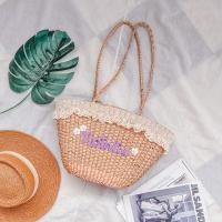 ราคา กระเป๋าสานติดชื่อ แต่งขอบลูกไม้ ทรงพัด(ทักแชทก่อนสั่ง!!) (3183052257)