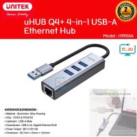 ราคา Unitek H1906A 3Port USB3.0 uHub+Gigabit Ethernet Converter อุปกรณ์เพิ่มช่องต่อ USB3.0+RJ-45 10/100/1000 Mbps (23124630608)