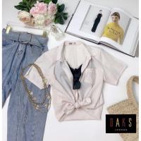 ราคา เสื้อเชิ้ต Vintage DAKS London สีชมพูอ่อนๆ (14342719716)
