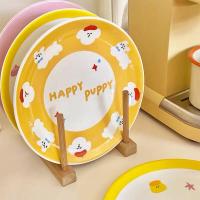 ราคา พร้อมส่งจาน จานลายการ์ตูน Happy Puppy จานสวยๆ จานลายน่ารัก 14033 (20684528731)