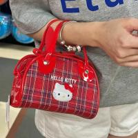 ราคา ❤️ กระเป๋าถือ คิตตี้ ลายสก็อต มีสายสะพายข้าง Hello Kitty คิตตี้ สไตล์ Y2K น่ารักแบบสุดๆ (26662075105)