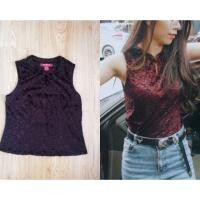 ราคา เสื้อแขนกุด ลายลูกไม้กำมะหยี่ คอจีน มือ 2 (5316276722)