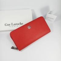 ราคา Guy Laroche แท้!!! กระเป๋าสตางค์ผู้หญิงใบยาว ซิปรอบ สีแดง หนังลาย อะไหล่สีเงิน หนังแท้ 100% (26913035155)