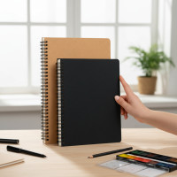 ราคา สมุดบันทึกสโตรโน A5 ปกคราฟท์ สีดํา 60 หน้า อุปกรณ์สํานักงาน โรงเรียน เครื่องเขียนแพด (42625817383)