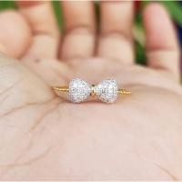 ราคา ❤️แหวนเพชรแท้ ทองแท้ รูปโบว์ น่ารักมากค่ะ (1676438552)