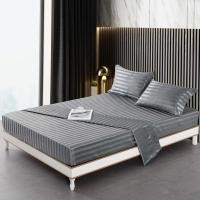 ราคา ผ้าไหมน้ำแข็งผ้าคลุมเตียงสบายมากสีทึบลายผ้าคลุมเตียง สิ่งจำเป็นสำหรับฤดูร้อน ระบายอากาศได้แผ่น3.5 ฟุต/4.5 ฟุต/5 ฟุต/6 ฟุต (8239299109)