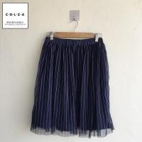 ราคา กระโปรงยาว สีน้ำเงิน แต่งตาข่าย COLZA (13683098061)