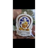 ราคา หลวงพ่อทอง วัดบ้านไร่ เหรียญนั่งพานเจริญพร ปี64 เนื้อเงินลงยา เลข 91 (42509215892)