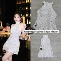 ราคา เดรสคอสูงแขนกุดผ้าลูกไม้ (43209012995)