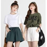 ราคา รหัส JK กางเกงผู้หญิง กางเกงขาสั้น ผ้าลินิน ผสมผ้าฝ้าย กางเกงวินเทจ (9967584608)