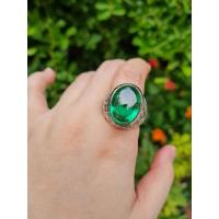 ราคา แหวนเงินแท้เพชร​พญานาค​ สีเขียวมรกต​ (22768867921)