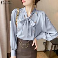 ราคา Zanzea เสื้อเบลาส์ ผ้าซาติน คอวี แขนยาว แต่งกระดุมโลหะ แฟชั่นหรูหรา สําหรับผู้หญิง (15892668766)