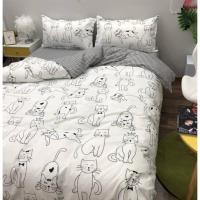 ราคา ชุดเครื่องนอนลายการ์ตูนแมวน่ารักๆ ขนาด 3.5,5,6 ฟุต ผ้าปูที่นอน + ผ้านวมครบชุด (9403352994)