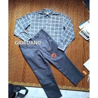 ราคา KEMEJA GIORDANO ชุดเสื้อและกางเกงสีเทา (29131176124)