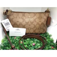 ราคา ‼️SALE‼️ แท้ COACH กระเป๋า MESSICO TOP HANDLE POUCH IN SIGNATURE F58321 IME74 (IM/KHAKI/SADDLE 2) (1476374730)