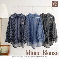 ราคา KEMEJA MOCA KOTAK Miuna Blouse Shirt ปักหน้าอก Motif Miu Miu Softjeans Premium Long Sleeve (53701943946)