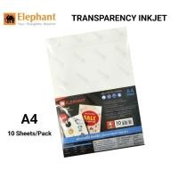 ราคา Elephant สติ๊กเกอร์เนื้อพลาสติก PET ใส A4 สำหรับอิงค์เจ็ท TRANSPARENCY INKJET ขนาด 210×297 มม. จำนวน 10 แผ่น/แพ็ค (25296911147)