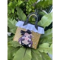 ราคา กระเป๋ากระจูดแฮนด์เมดแต่งผู้หญิงพร้อมระบายลูกไม้ (12259881176)