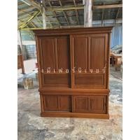 ราคา ตู้เสื้อผ้าบานสไลด์ซ้อน2ชั้นไม้สัก(ส่งฟรีไม่รวมภาคใต้) (12513722618)