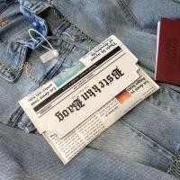 ราคา [ใหม่] กระเป๋าสะพายข้างแฟชั่น ลายหนังสือพิมพ์ แฟชั่นเกาหลีเก๋ๆ กระเป๋าสะพายผู้หญิง NEW FASHION CLUTCH 2020 (5240477734)