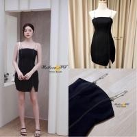 ราคา เดรสสั้นสายเดี่ยว สีดำสายโซ่ (23813188404)
